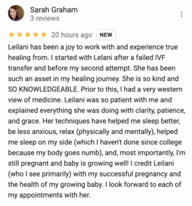 Sarah Graham fertility pregnancy anxiety sleep review Leilani Wong Navar leilaninavar.com